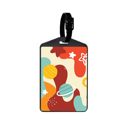 Vegan Leather Bag Tag - Abstract Planet 2.0