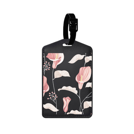 Vegan Leather Bag Tag - Easter Lily