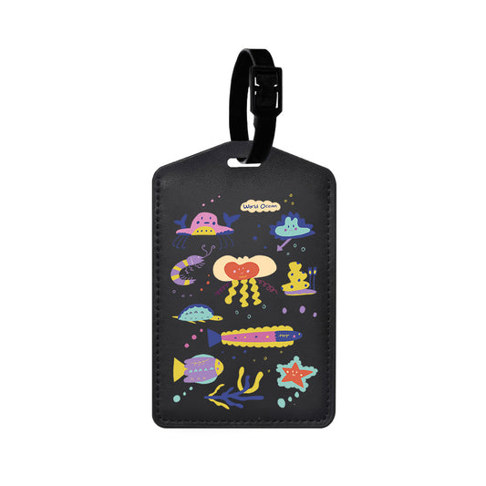 Vegan Leather Bag Tag - Ocean World