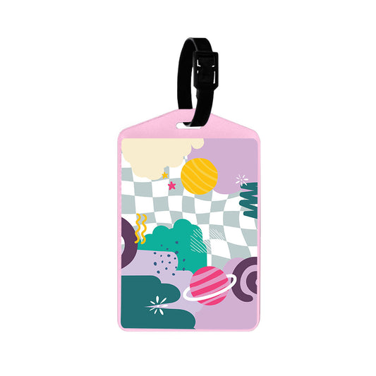 Vegan Leather Bag Tag - Abstract Planet 3.0