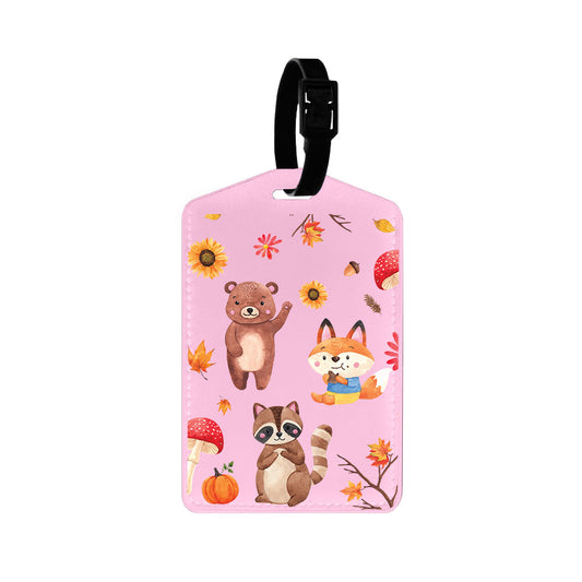 Vegan Leather Bag Tag - Autumn Animals