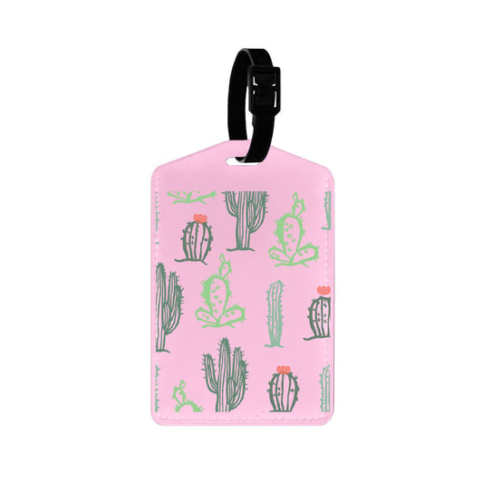 Vegan Leather Bag Tag - Cactus