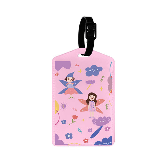 Vegan Leather Bag Tag - Fairy Pattern