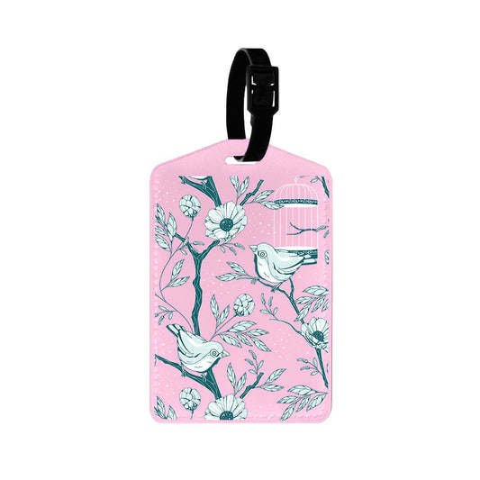 Vegan Leather Bag Tag - Lovebird Monochrome 6.0