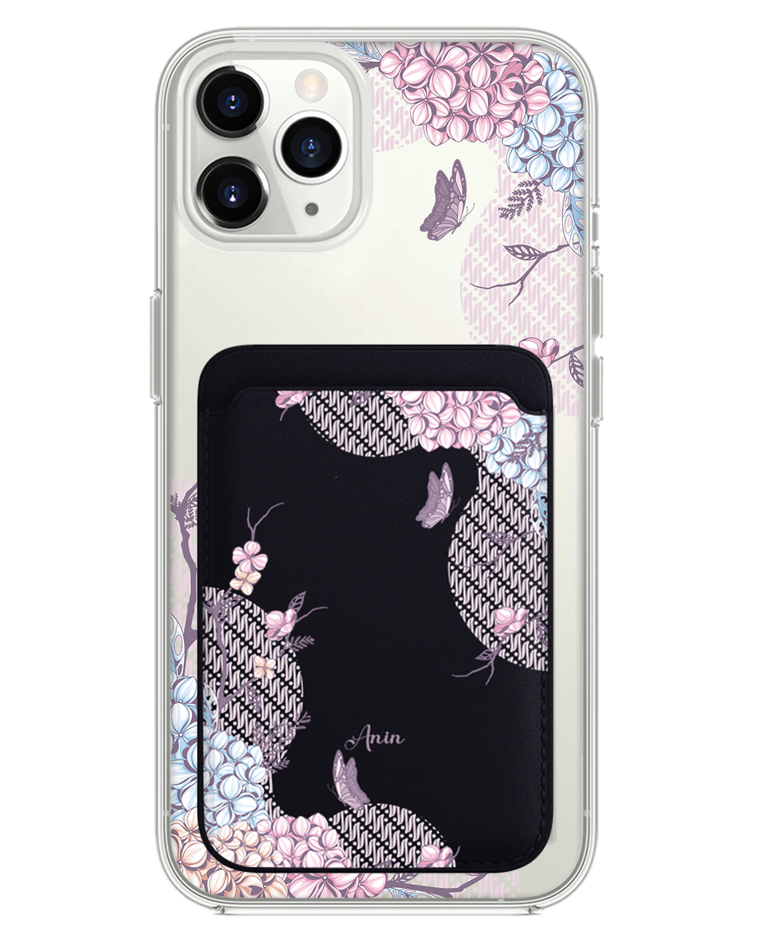 iPhone Magnetic Wallet Case - Batik Floral