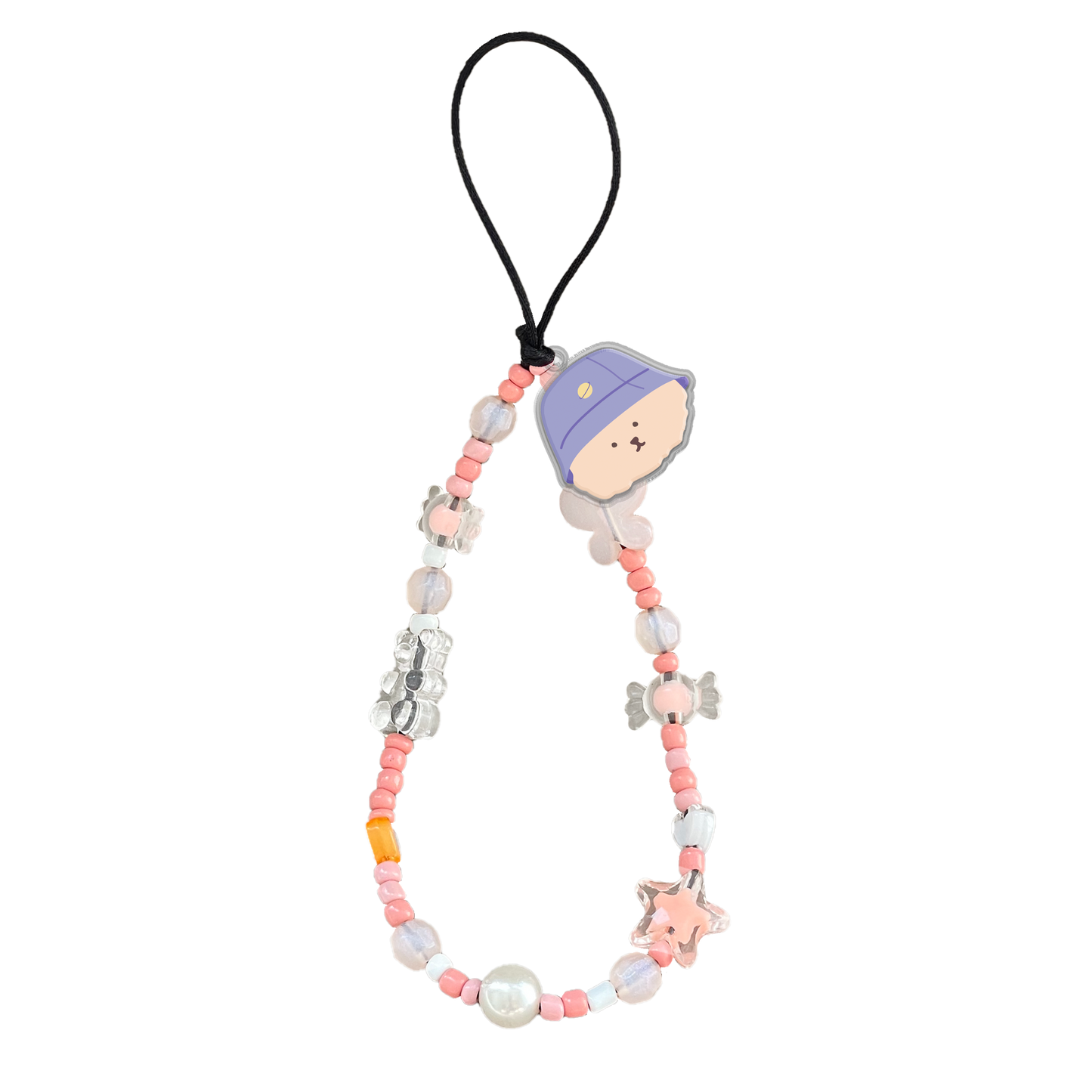 Beaded Strap with Acrylic Charm - Bear in Style