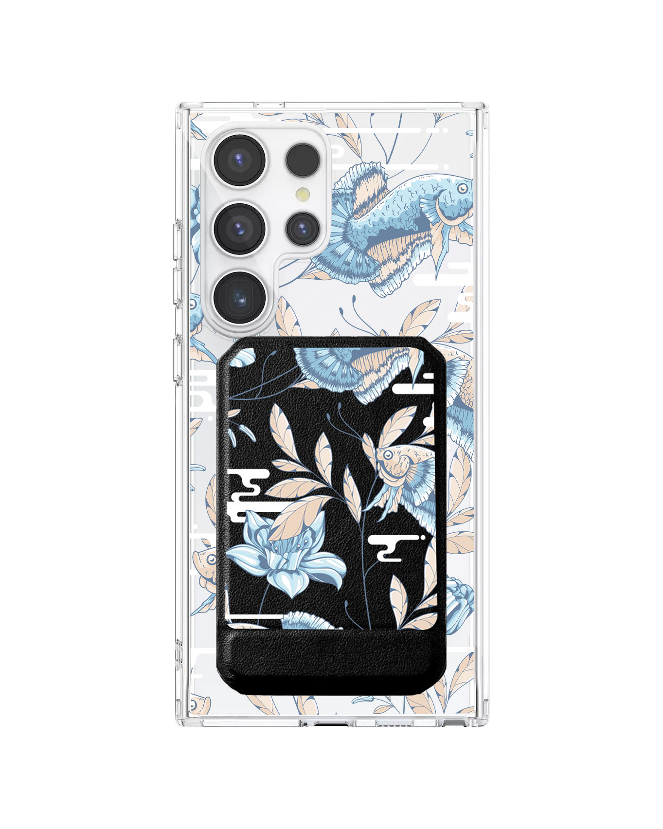 Android Magnetic Multifold Wallet - Fish & Floral 4.0