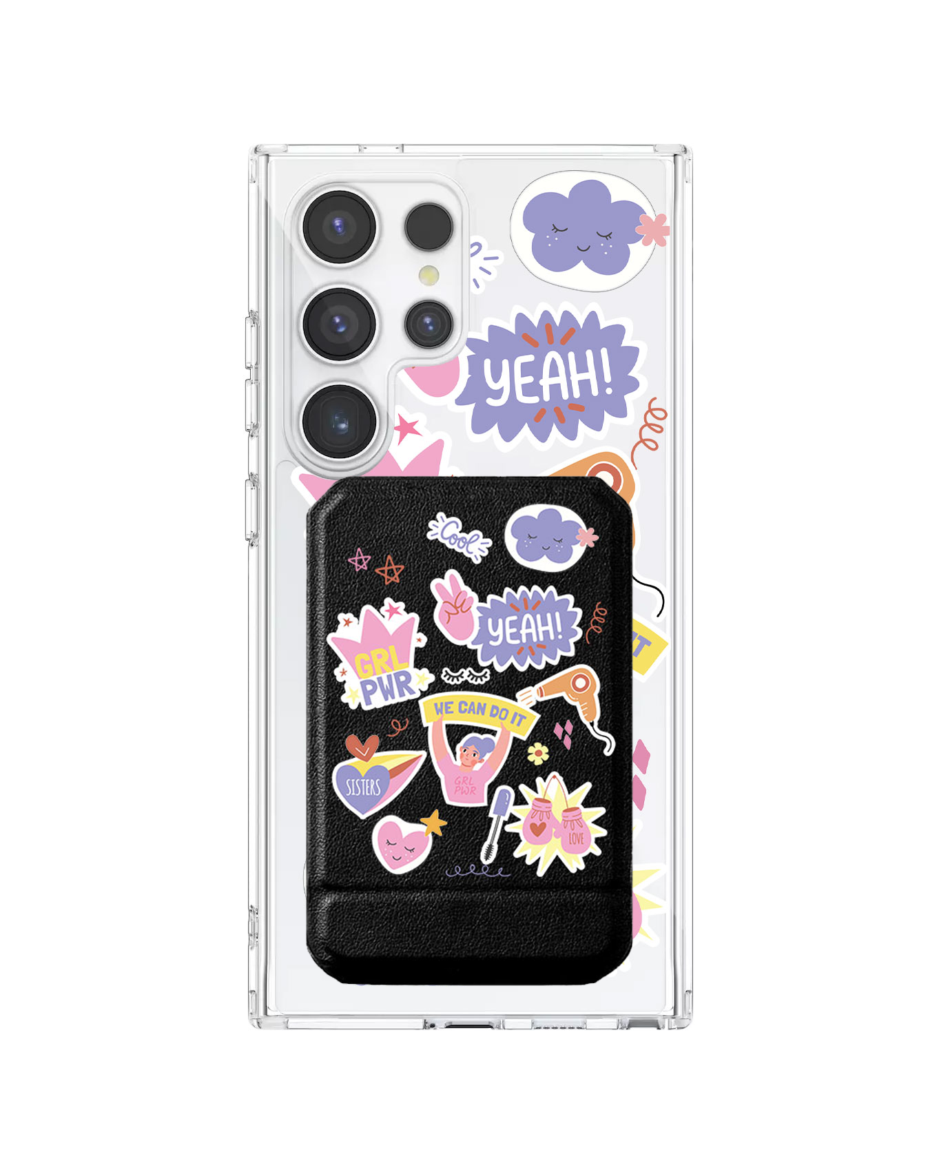 Android Magnetic Multifold Wallet - Girl Power Sticker Pack
