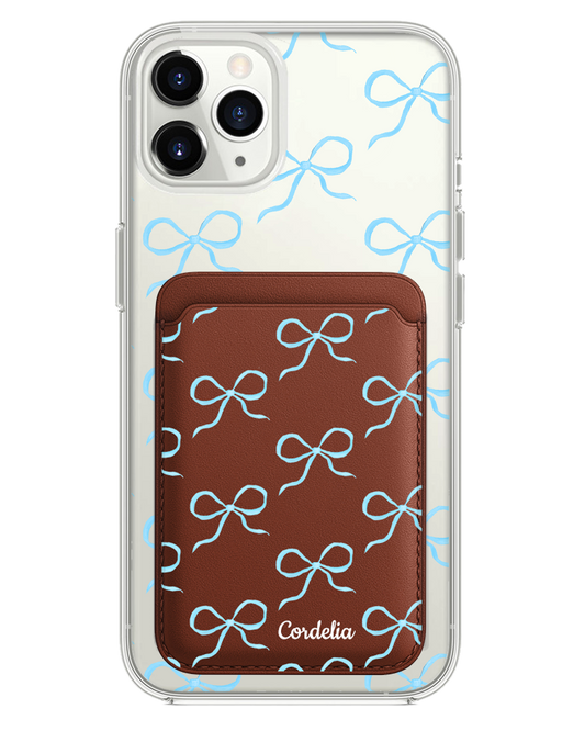 iPhone Magnetic Wallet Case - Coquette Blue Bow