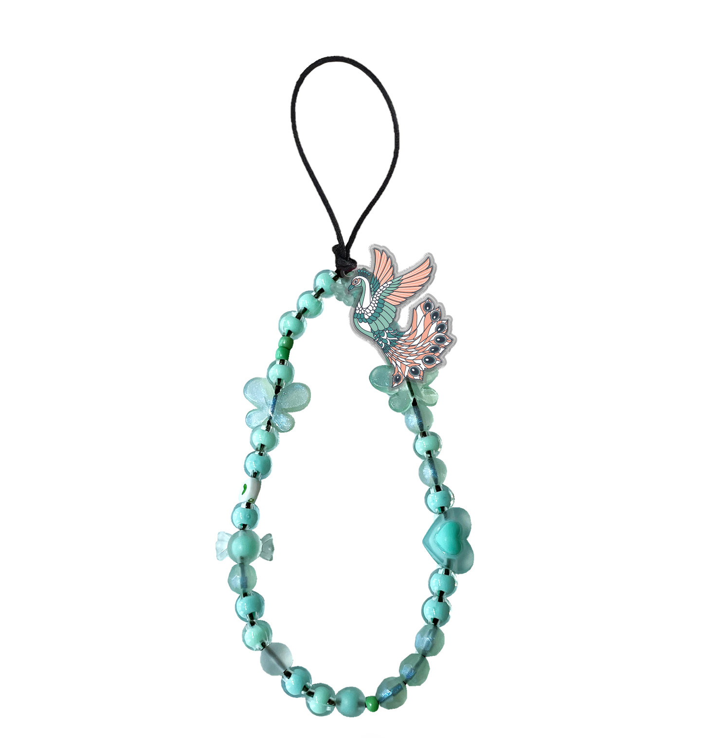 Beaded Strap with Acrylic Charm - Bird of Paradise 3.0