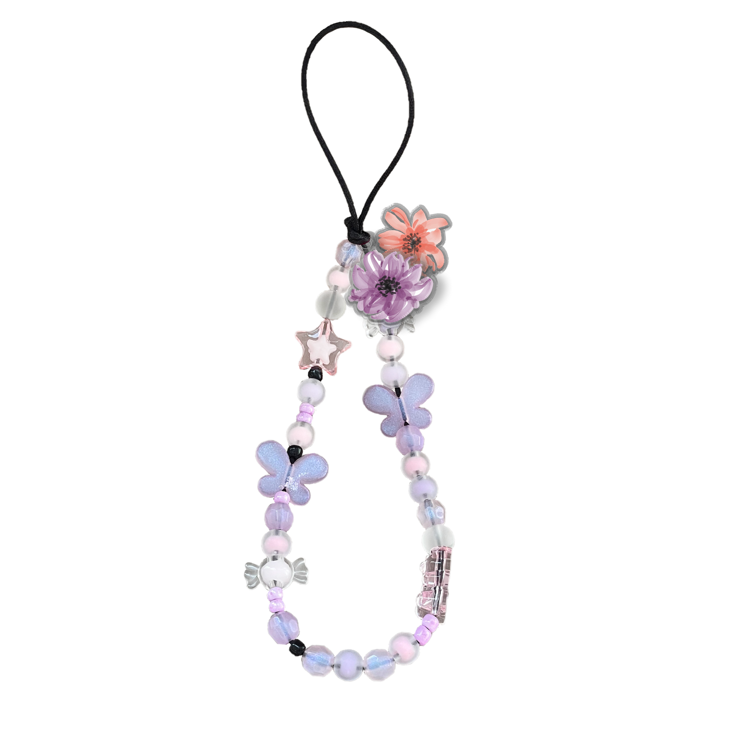Beaded Strap with Acrylic Charm - Botanical Garden 3.0