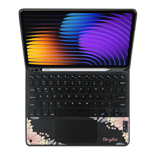 iPad / Android Tab Wireless Keyboard Flipcover - Pink Florals