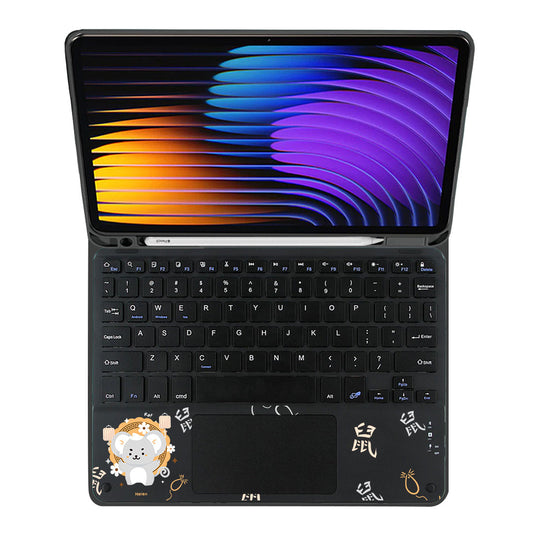 iPad / Android Tab Wireless Keyboard Flipcover - Rat (Chinese Zodiac / Shio)