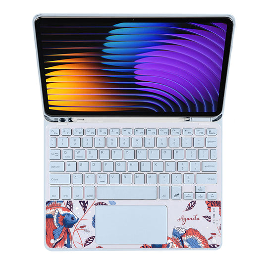 iPad / Android Tab Wireless Keyboard Flipcover - Fish & Floral 2.0