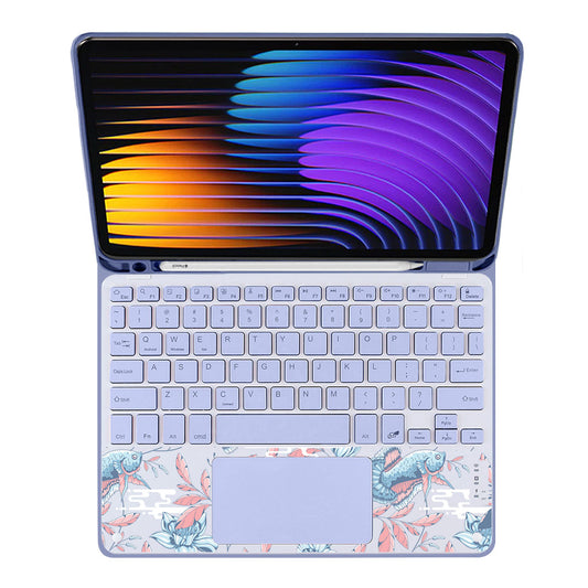 iPad / Android Tab Wireless Keyboard Flipcover - Fish & Floral 3.0