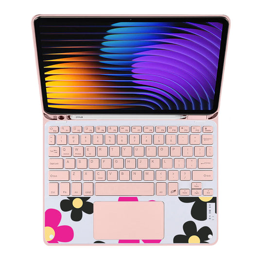iPad / Android Tab Wireless Keyboard Flipcover - Daisy Hot Pink