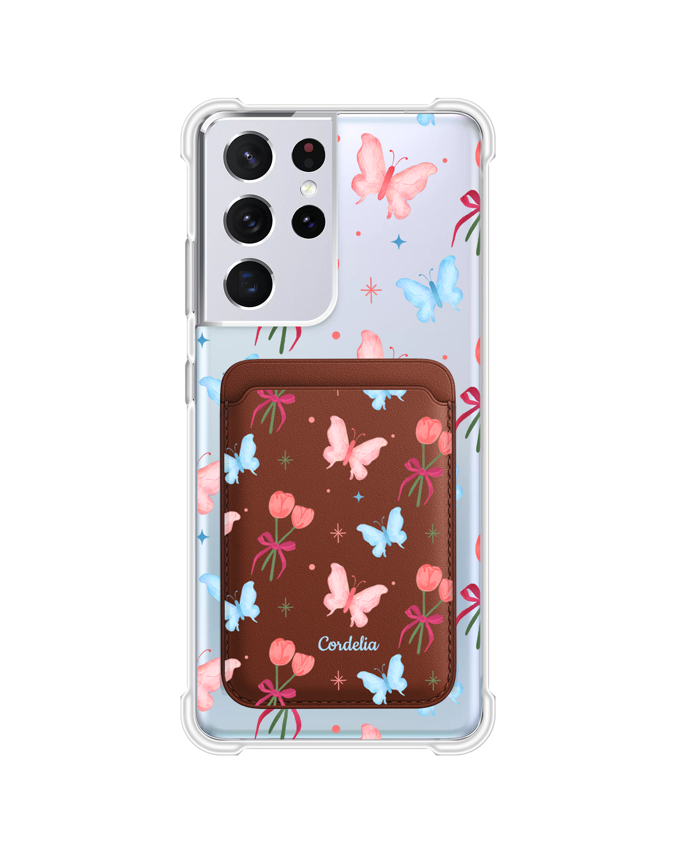 Android Magnetic Wallet Case - Coquette Butterfly