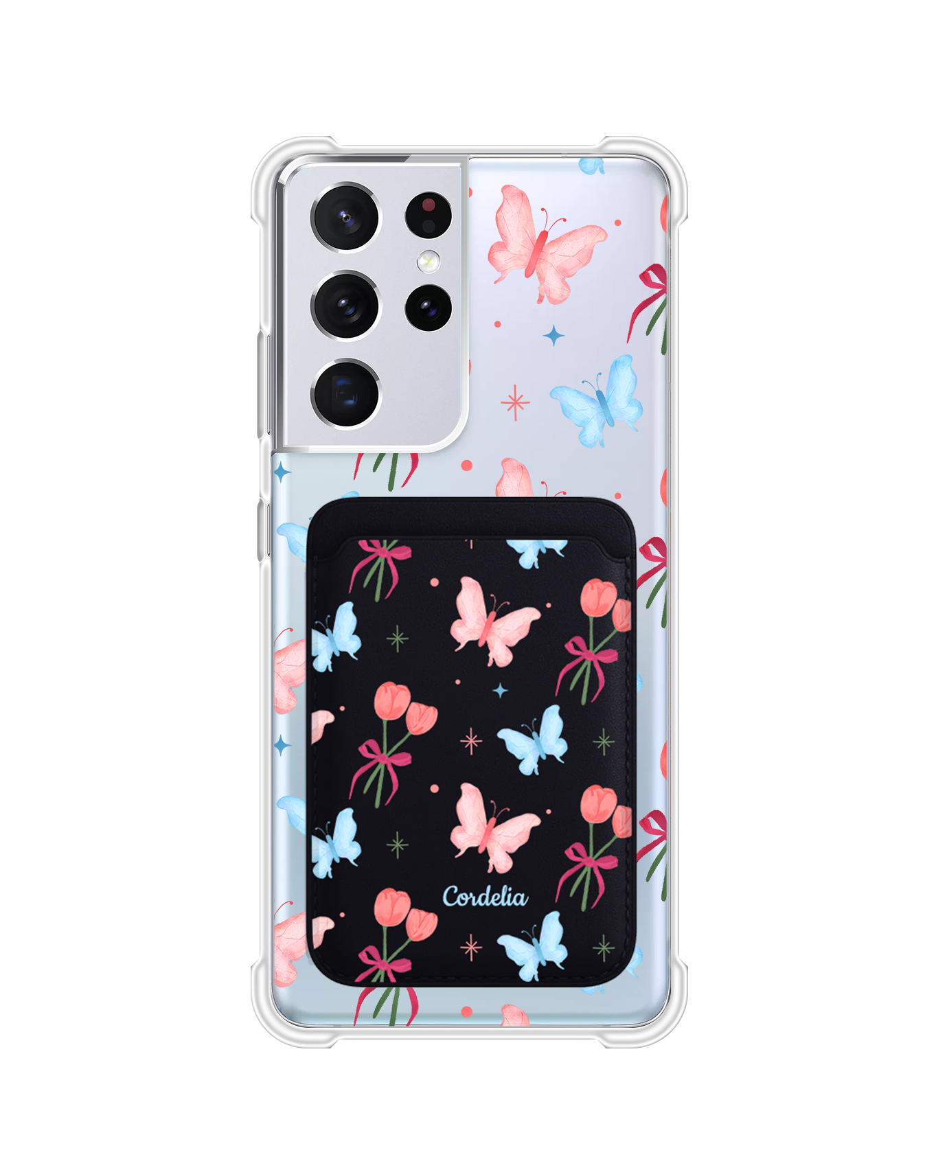 Android Magnetic Wallet Case - Coquette Butterfly