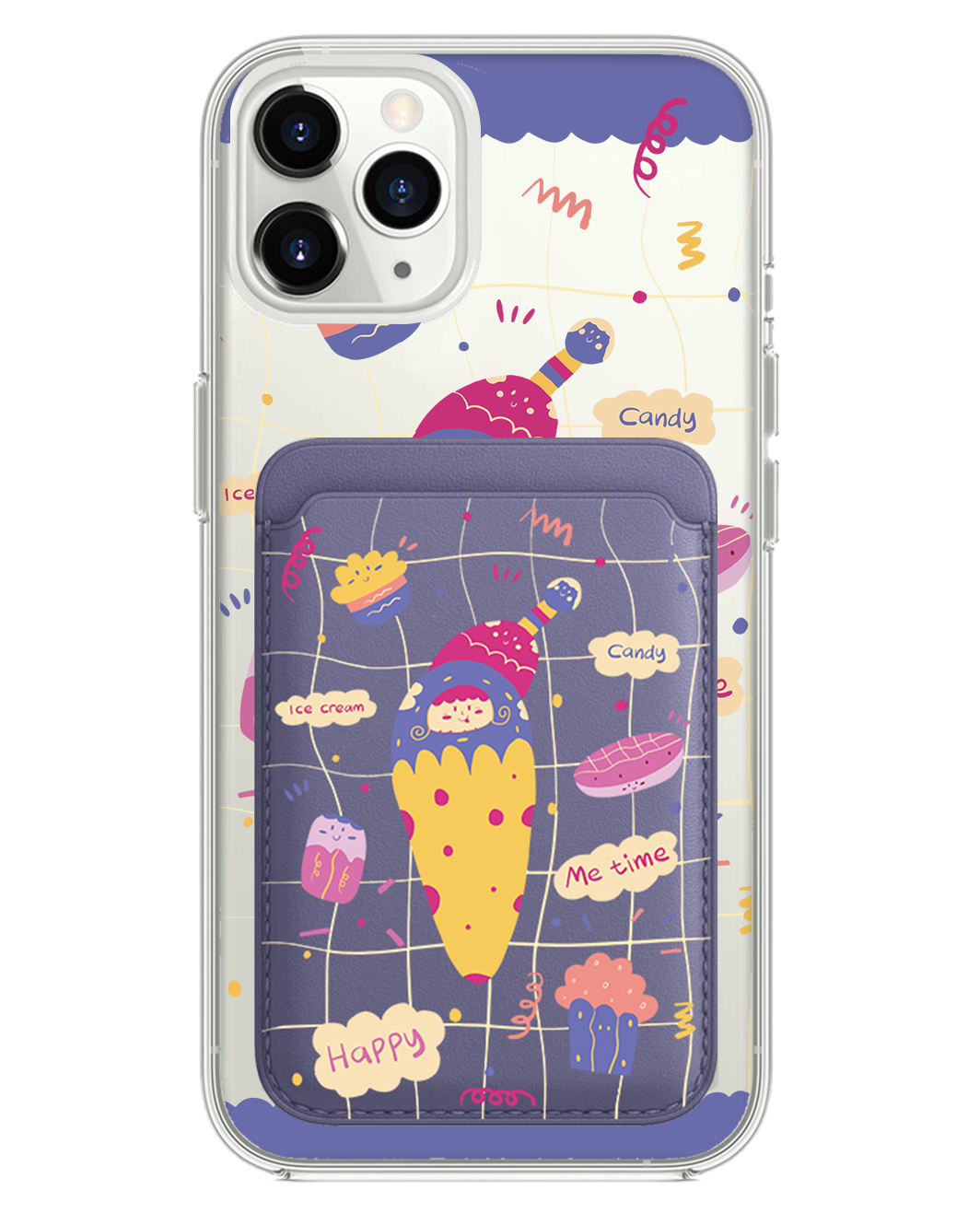 iPhone Magnetic Wallet Case - Candy Doodle