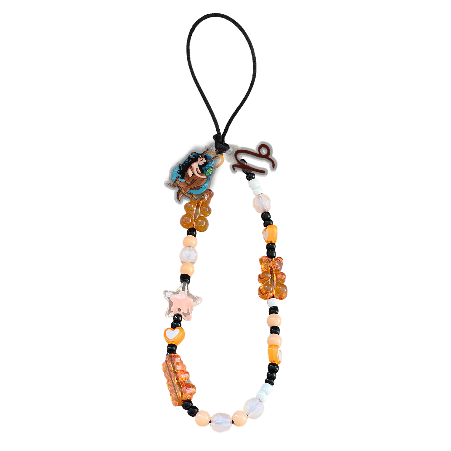 Beaded Strap with Acrylic Charm - Capricorn