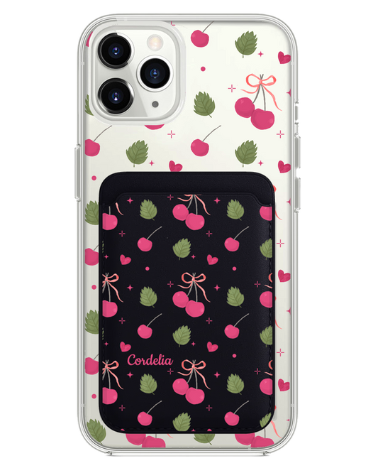 iPhone Magnetic Wallet Case - Coquette Cherry