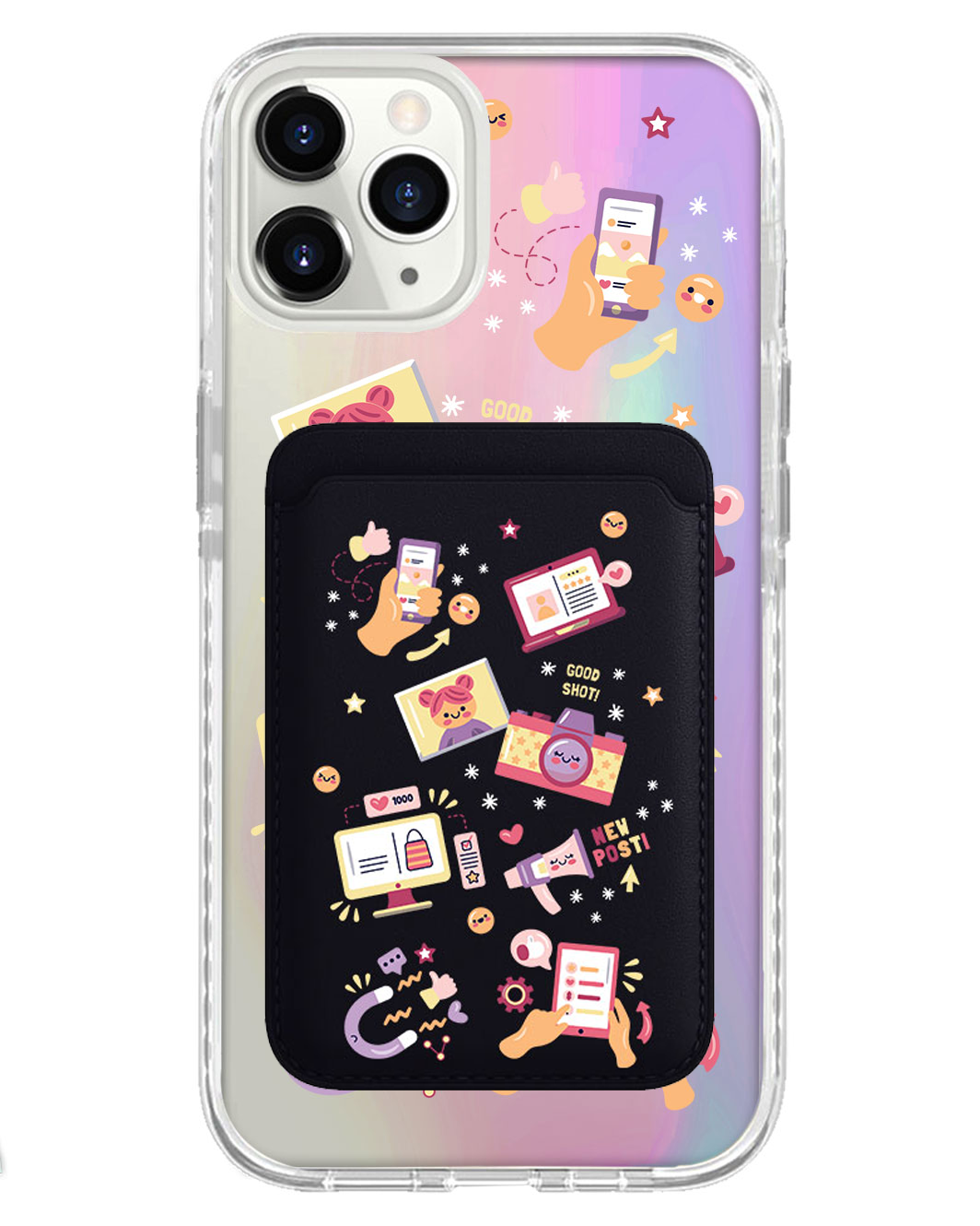 iPhone Magnetic Wallet Holo Case - Content Creator