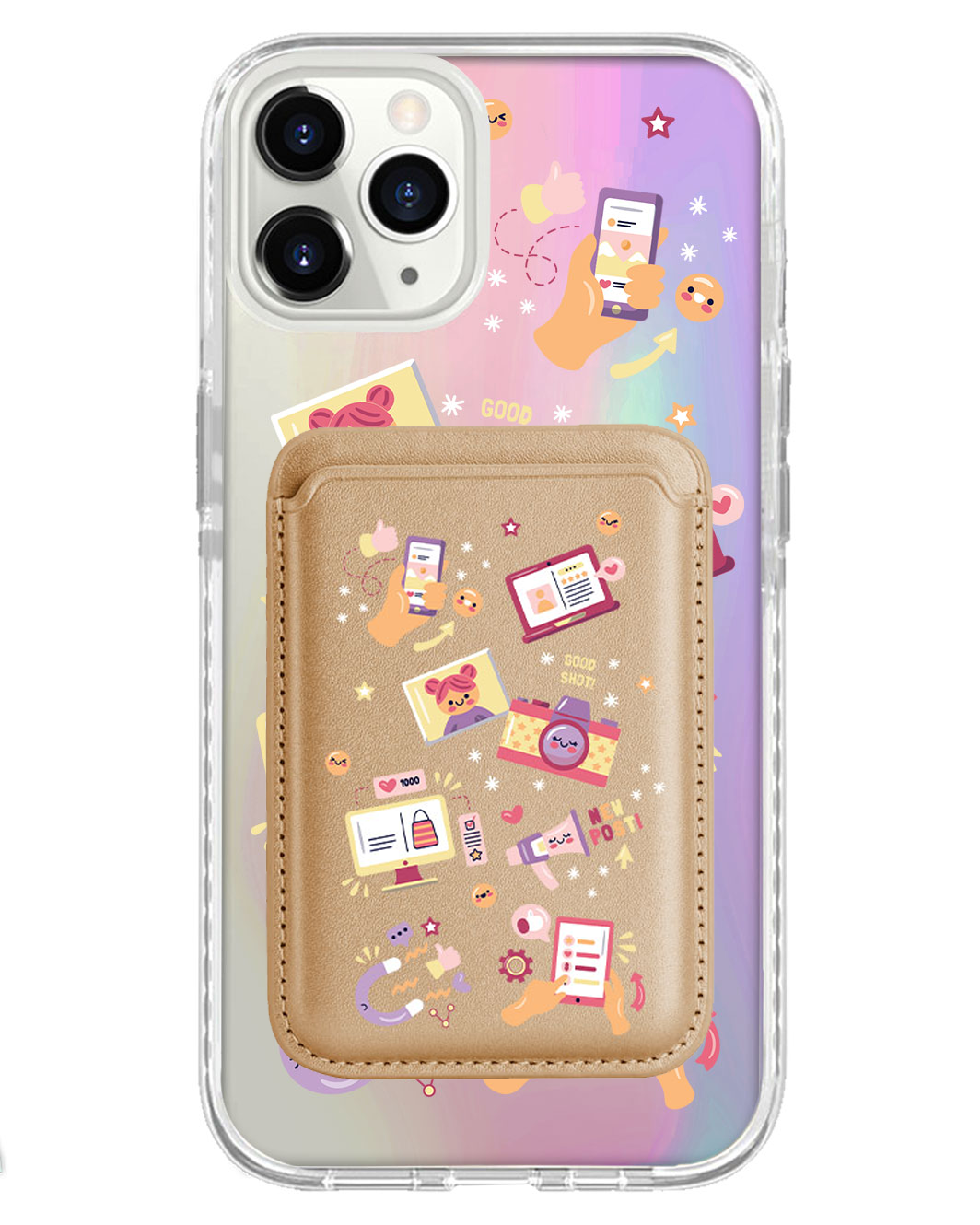 iPhone Magnetic Wallet Holo Case - Content Creator