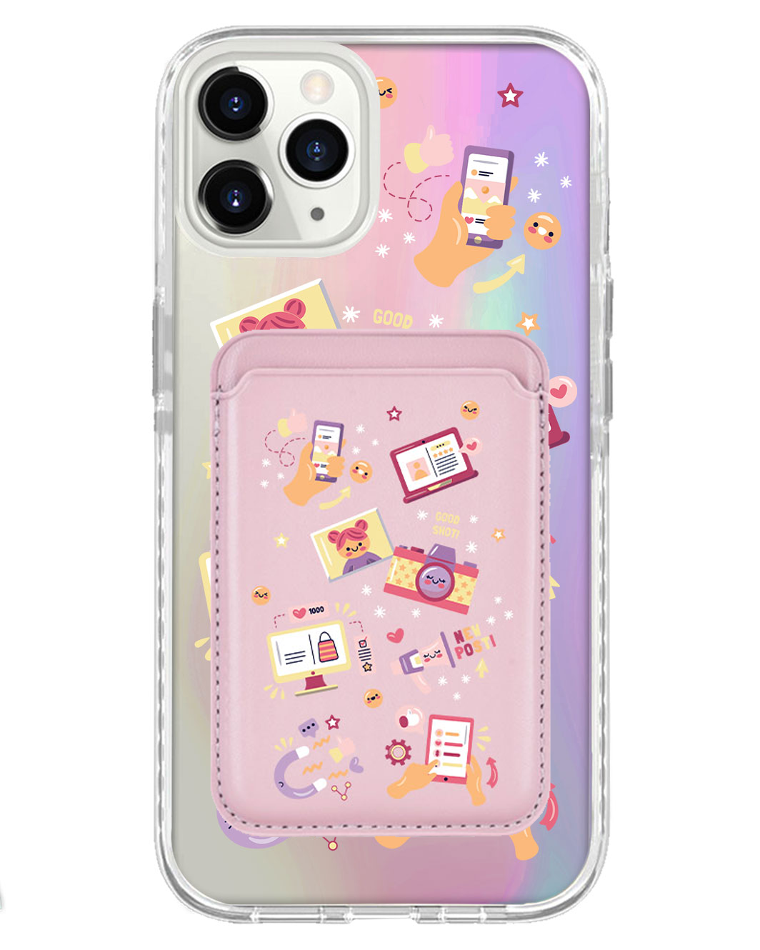 iPhone Magnetic Wallet Holo Case - Content Creator