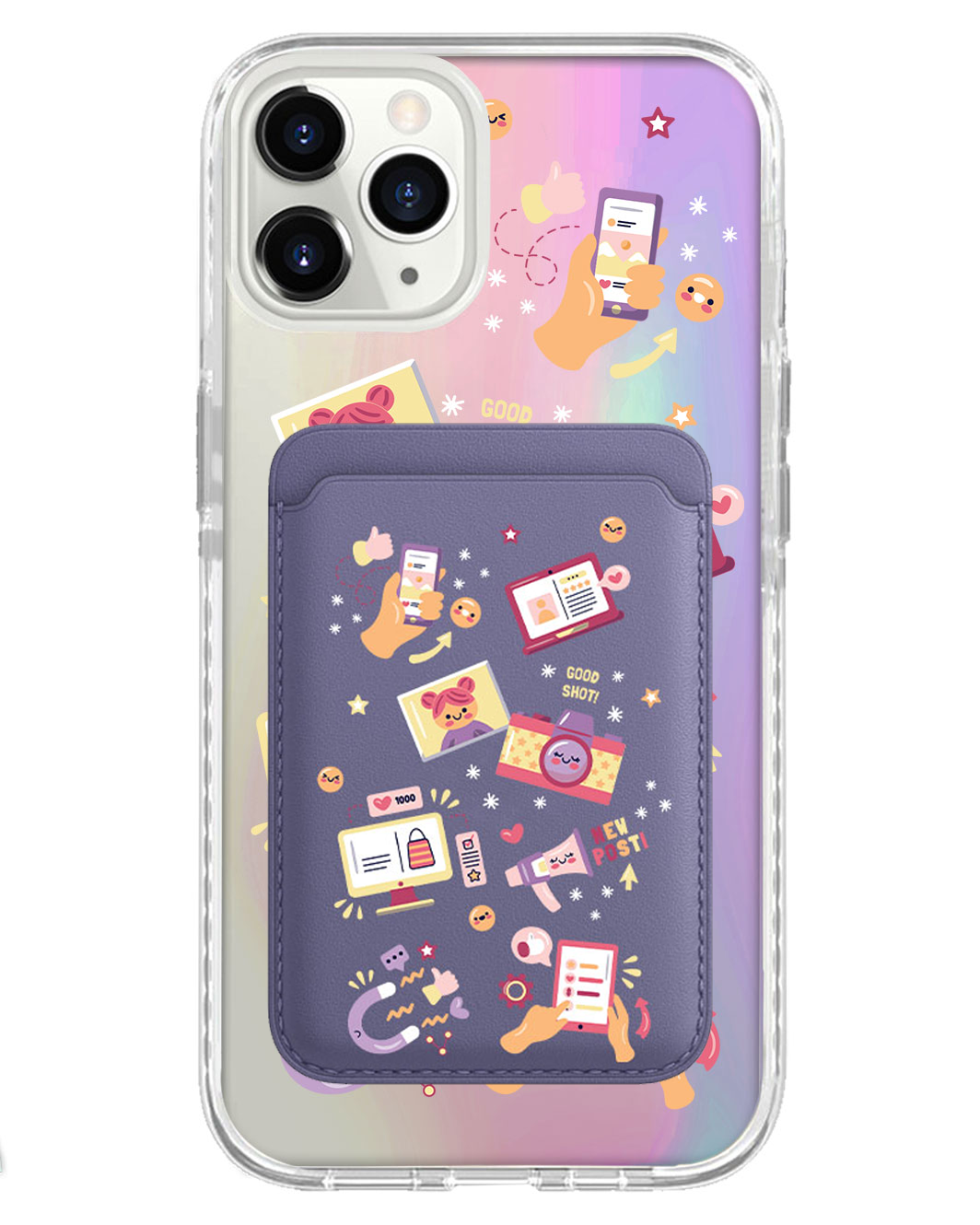 iPhone Magnetic Wallet Holo Case - Content Creator