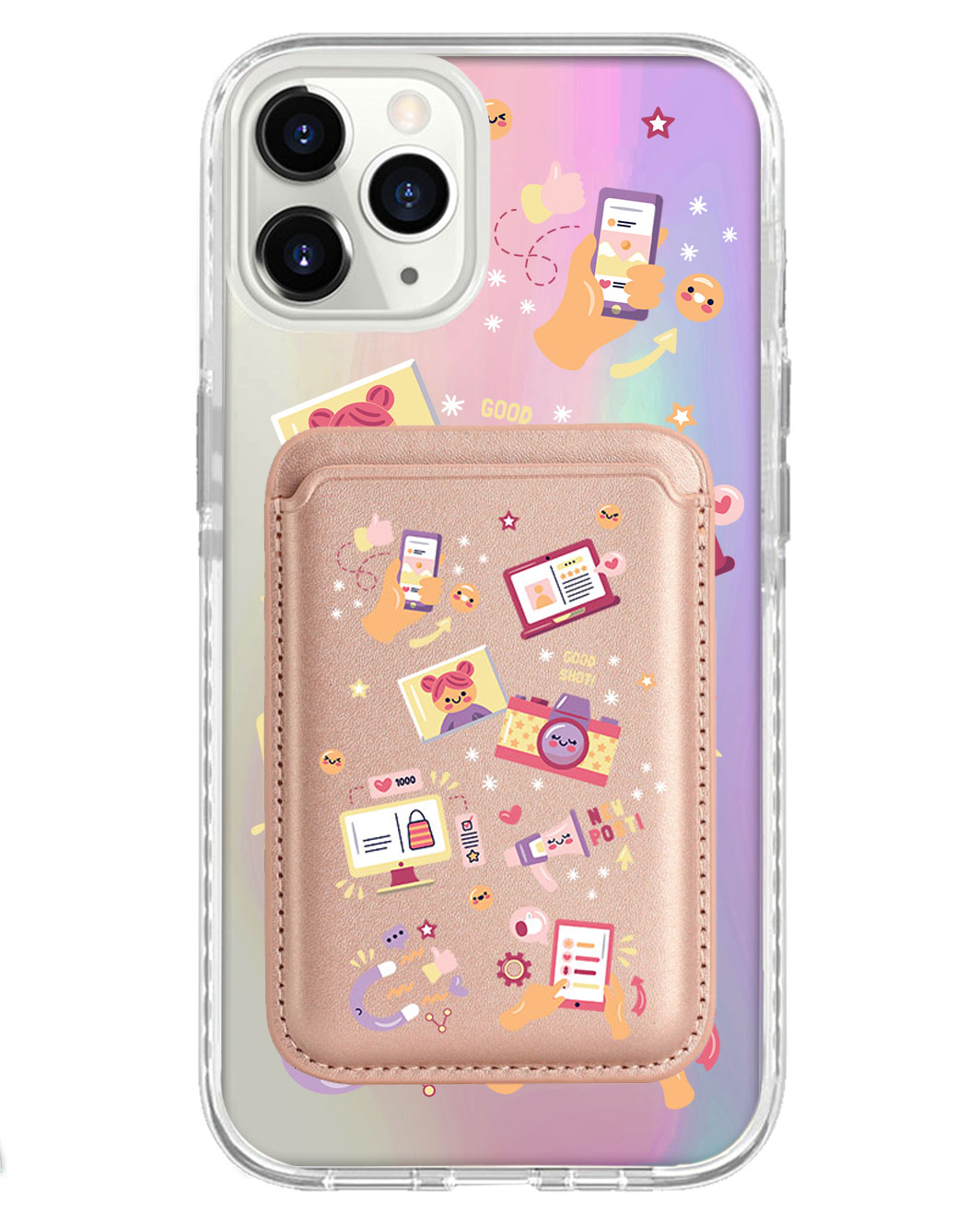 iPhone Magnetic Wallet Holo Case - Content Creator