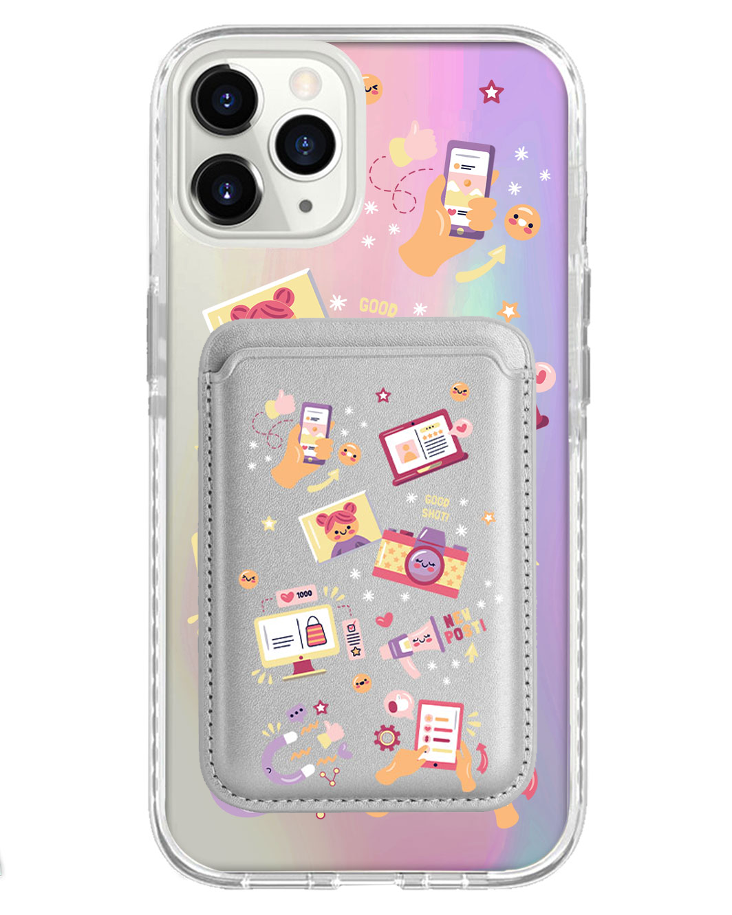iPhone Magnetic Wallet Holo Case - Content Creator