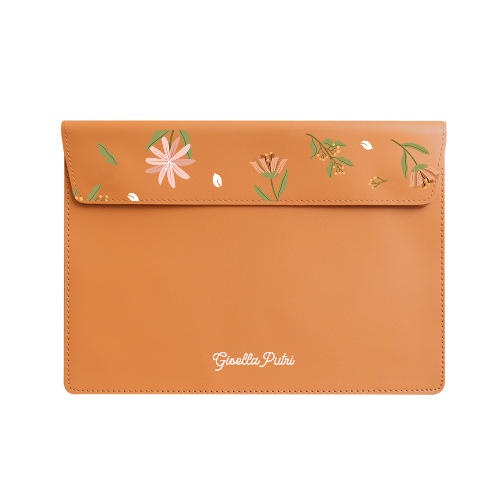 Vegan Leather Sleeve - Cosmos Flower