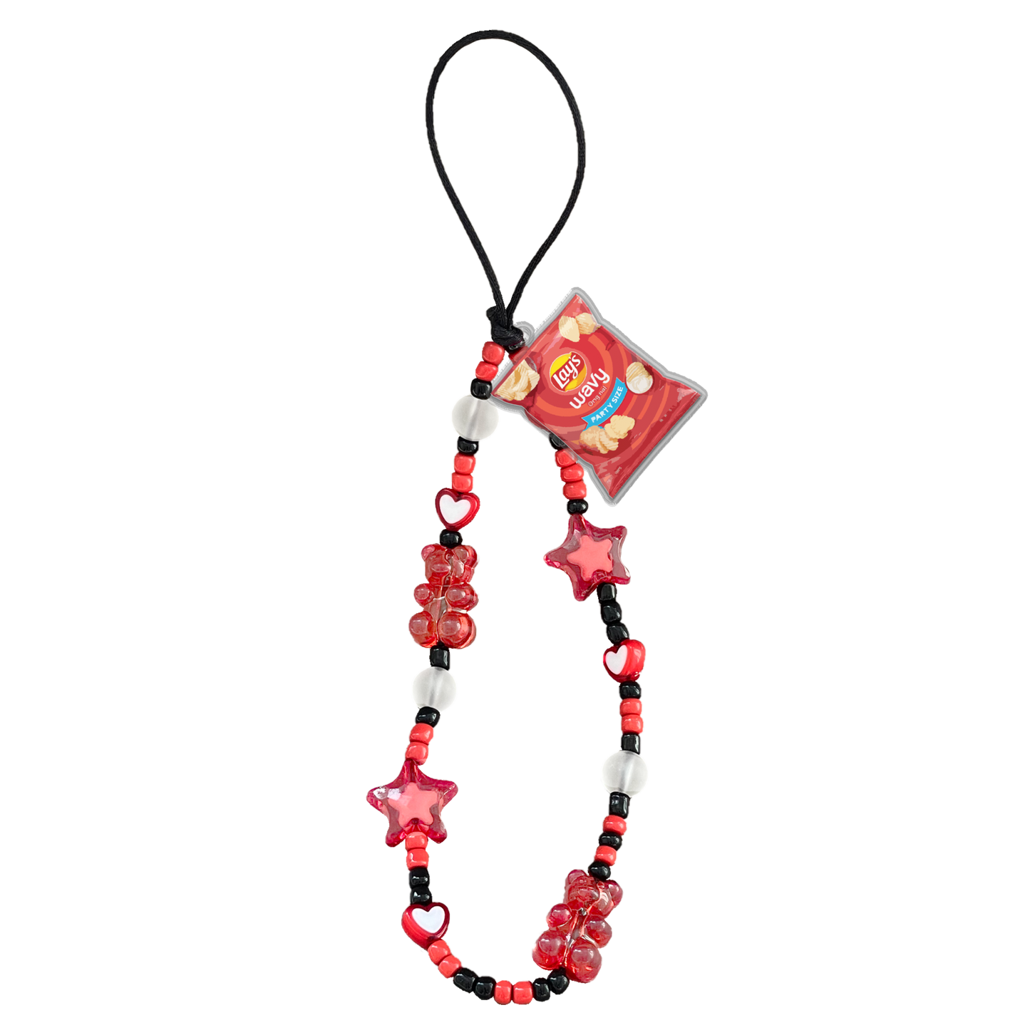Beaded Strap with Acrylic Charm - Crisps