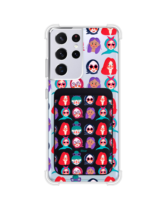 Android Magnetic Wallet Case - Cute Sweety Faces