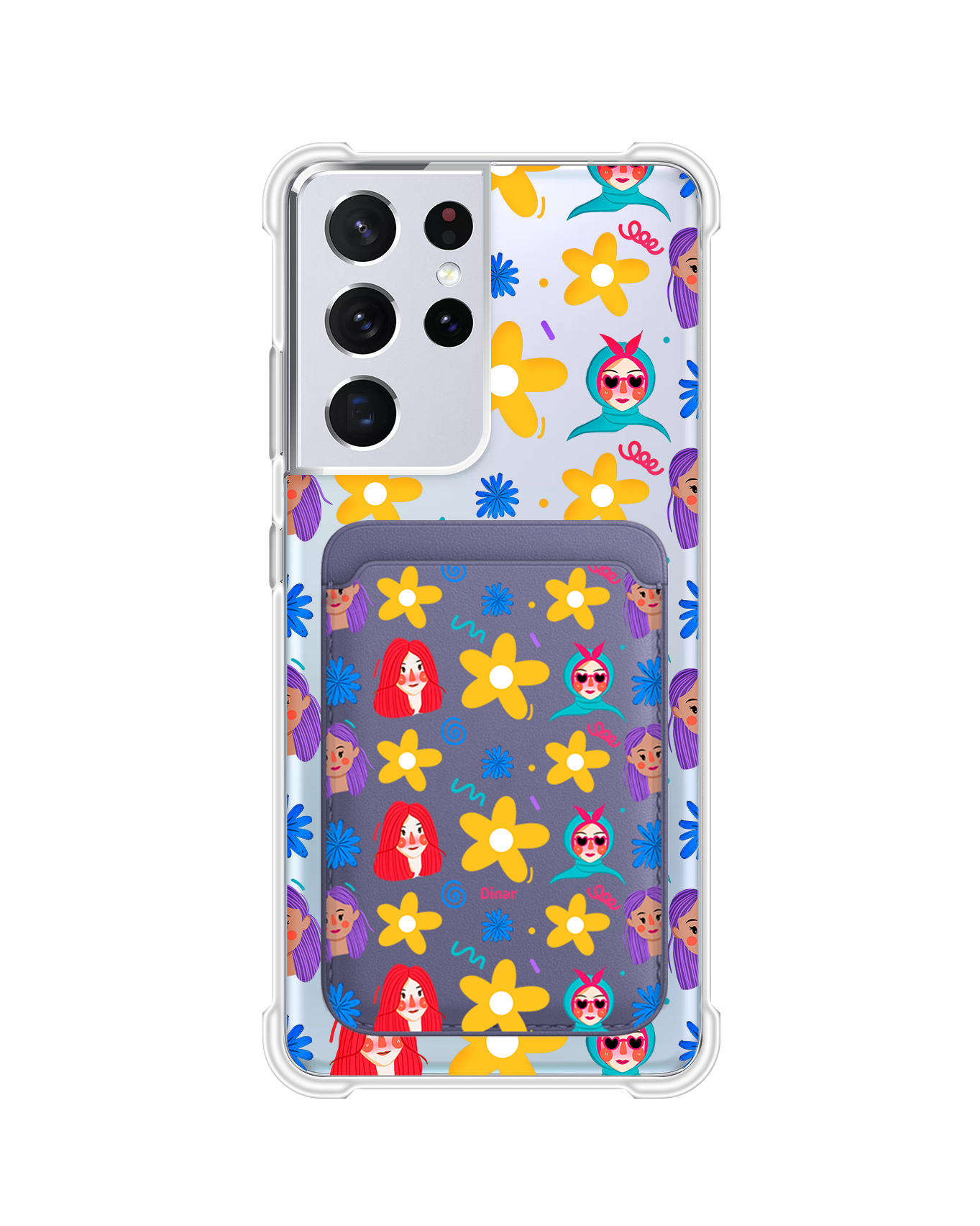Android Magnetic Wallet Case - Daisy Faces