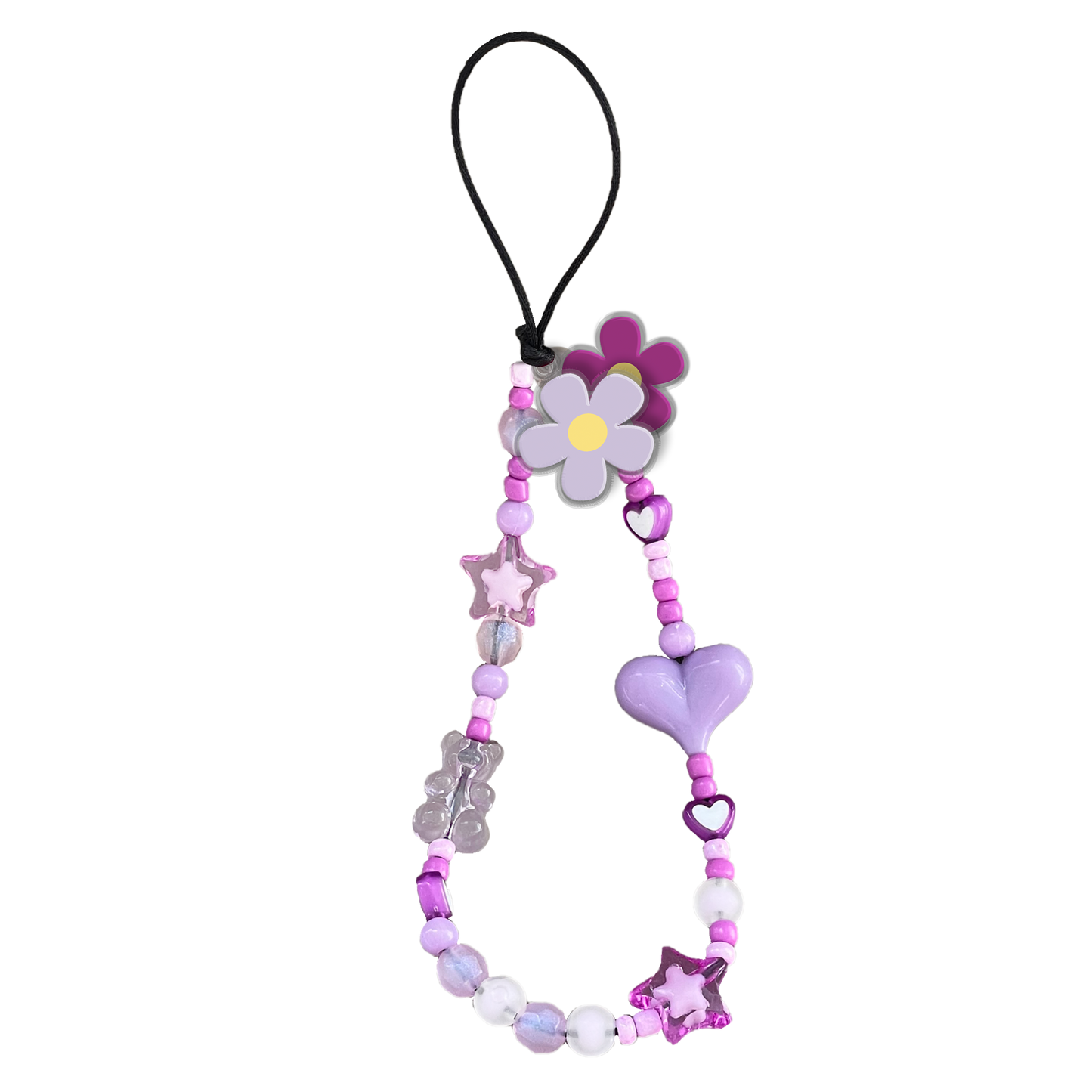Beaded Strap with Acrylic Charm - Daisy Paradise