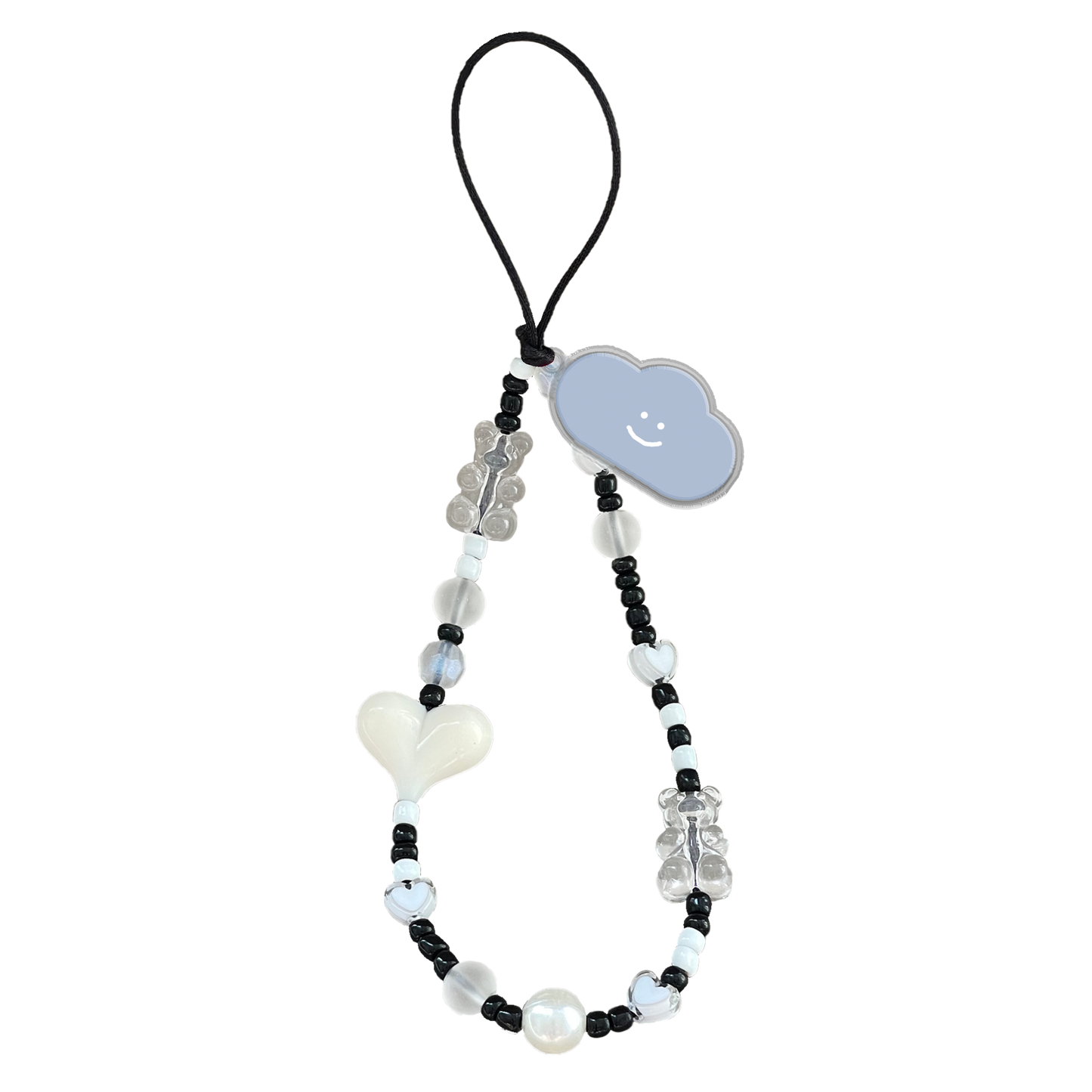 Beaded Strap with Acrylic Charm - Dark Cloud