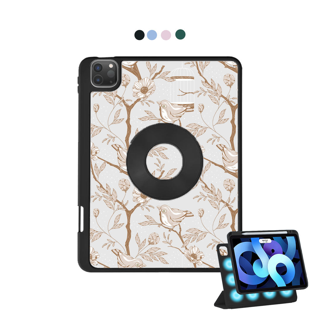 iPad Detachable Flip Cover - Lovebird Monochrome 3.0