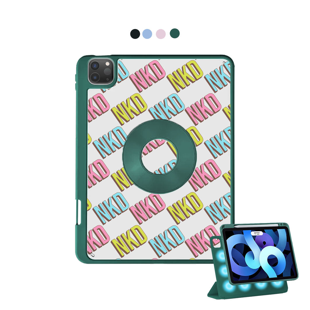 iPad Detachable Flip Cover - Diagonal Initial Monogram 3.0
