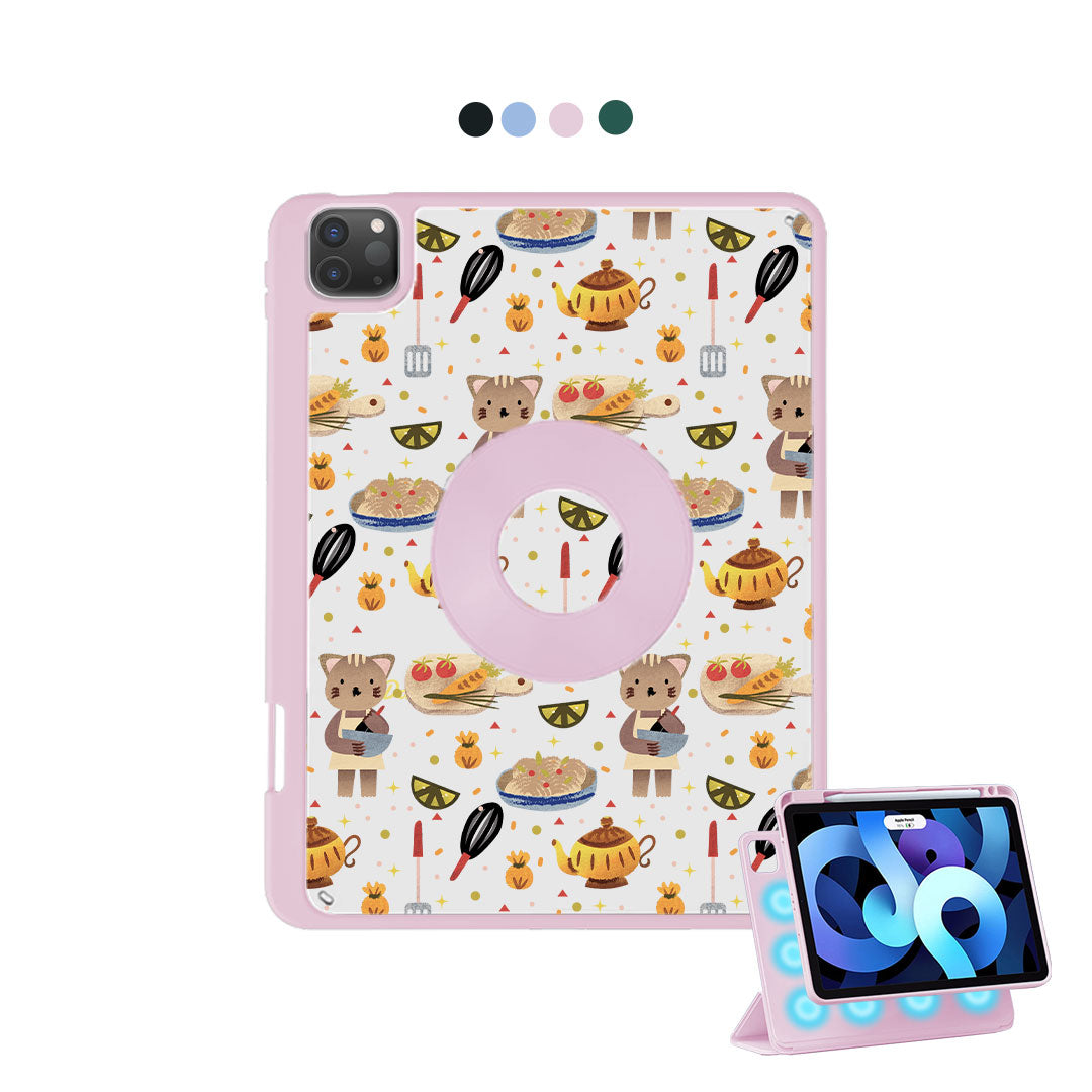 iPad Detachable Flip Cover - Cooking Cat