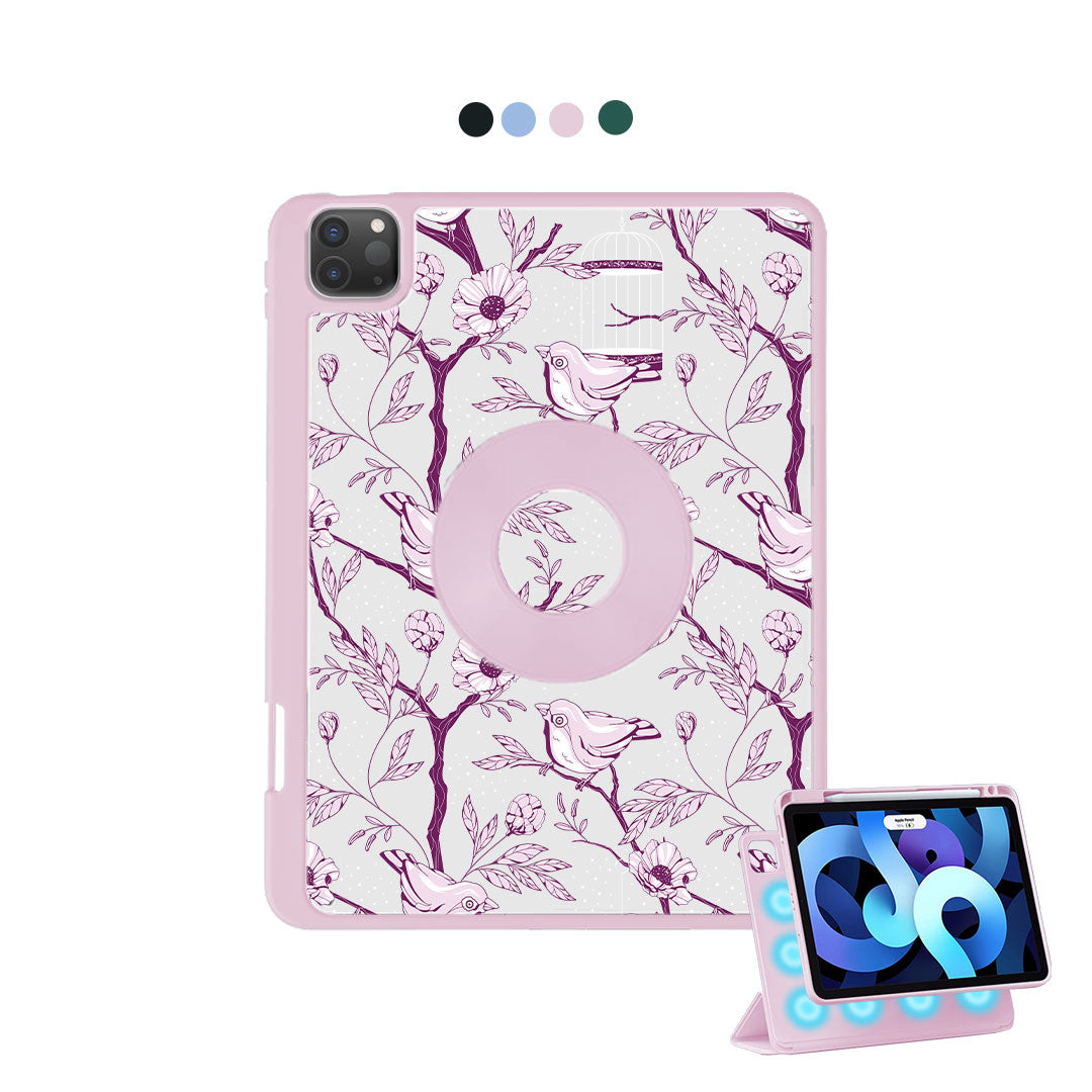 iPad Detachable Flip Cover - Lovebird Monochrome 5.0