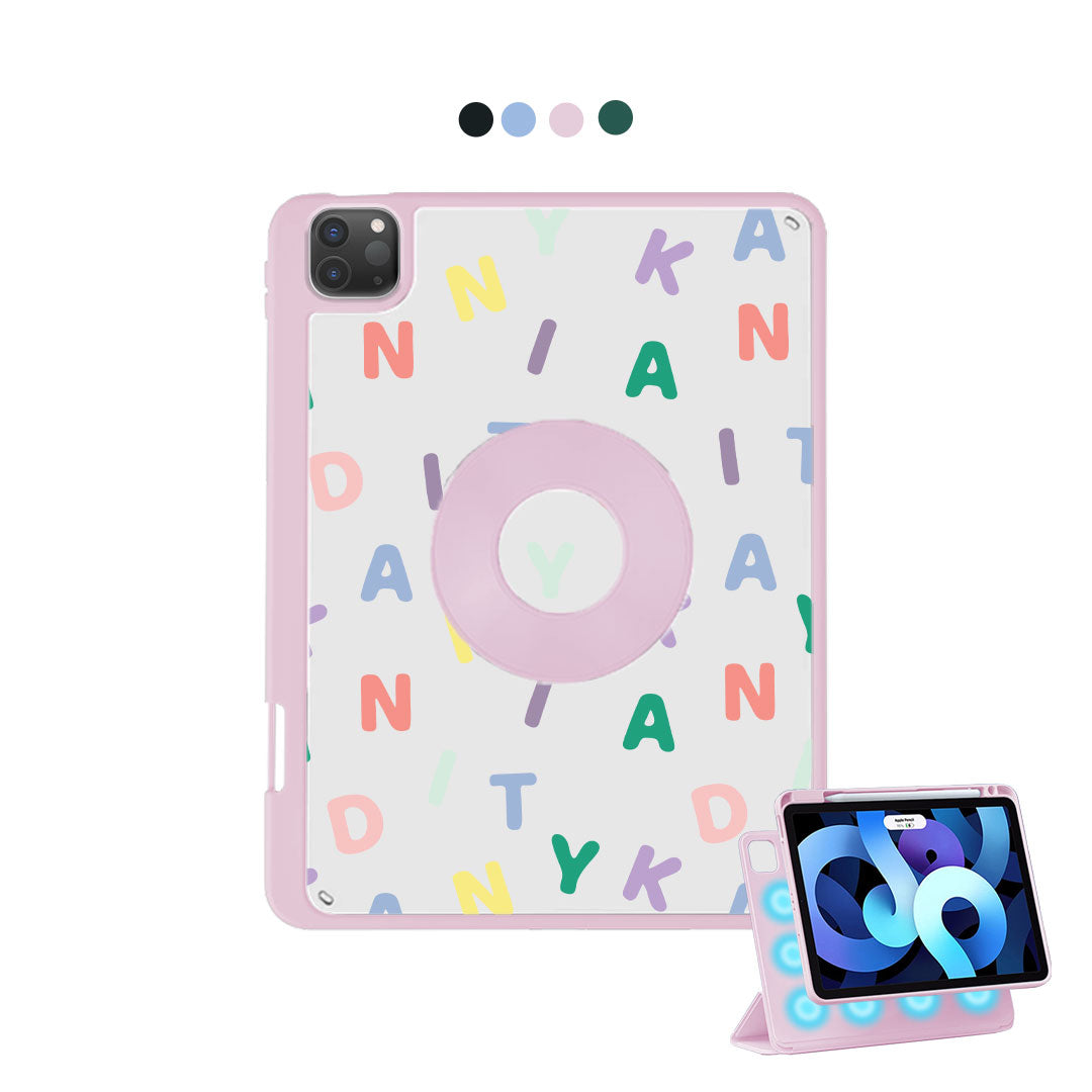 iPad Detachable Flip Cover - Monogram 2.0 Rainbow