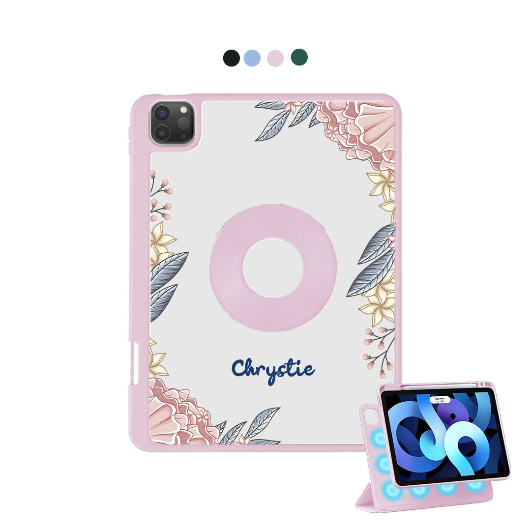 iPad Detachable Flip Cover - Pink Florals
