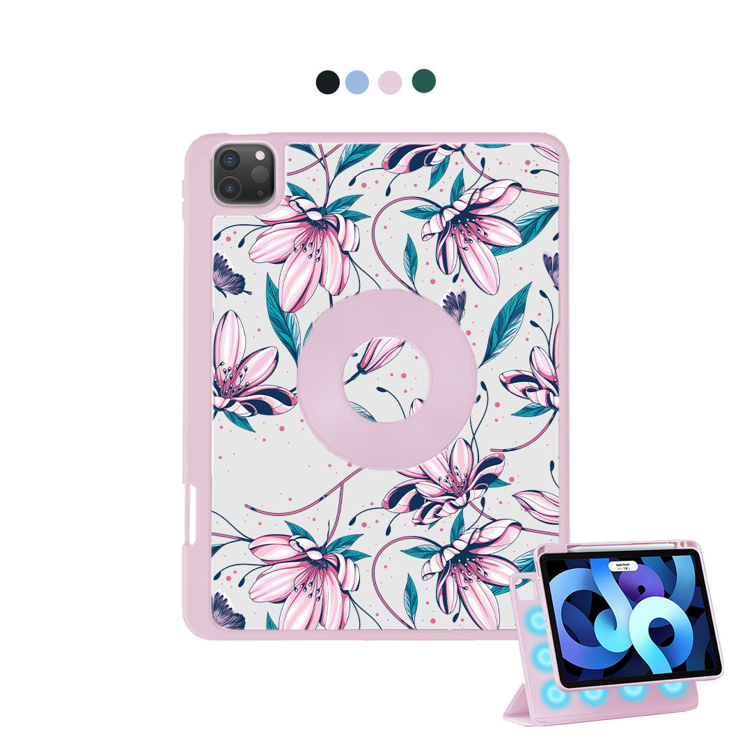 iPad Detachable Flip Cover - Pink Tulip