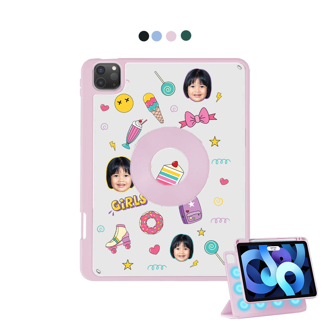 iPad Detachable Flip Cover - Face Grid Comic