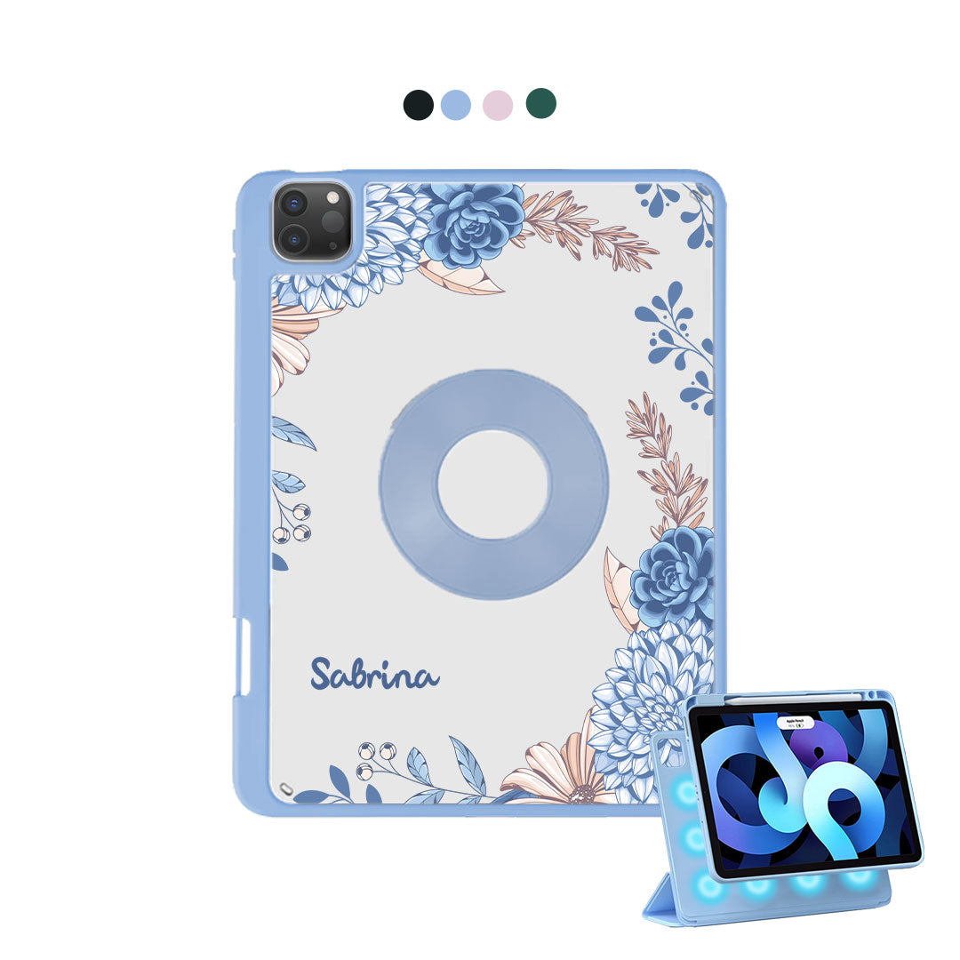 iPad Detachable Flip Cover - Blue Florals