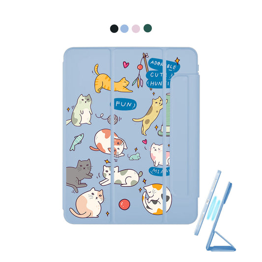 iPad Detachable Flip Cover - Playful Cat 2.0
