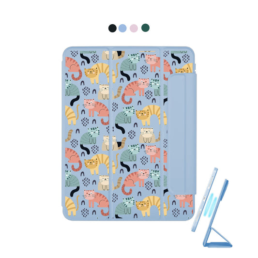 iPad Detachable Flip Cover - Rainbow Meow
