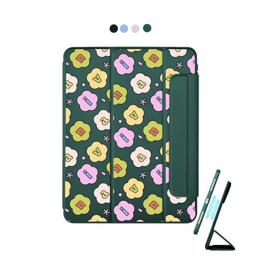 iPad Detachable Flip Cover - Flower Petals Monogram 1.0