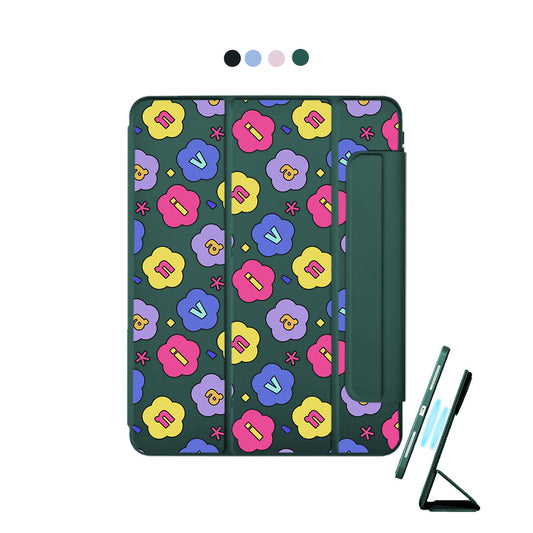 iPad Detachable Flip Cover - Flower Petals Monogram 2.0